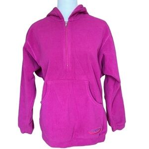 PATAGONIA Kids Pink Fleece Hooded Quarter Zip